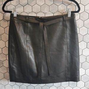 Massimo Dutti Black Leather Mini
